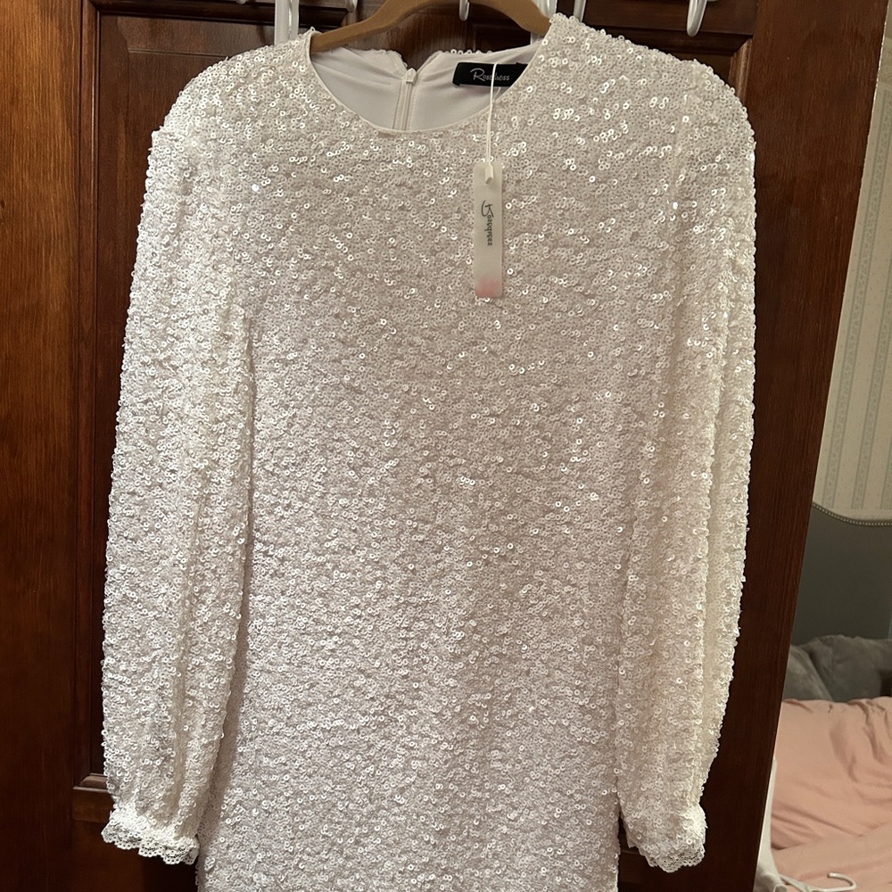 White sequins dress